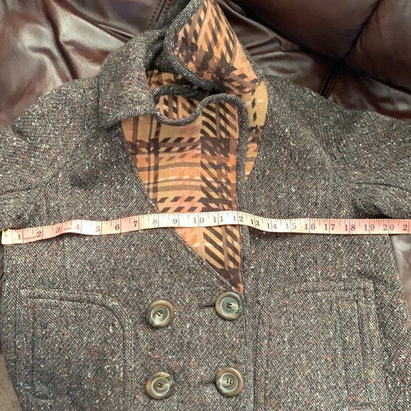 Burberry blue label tweed cape coat 3/4 sleeve - Picture 6 of 8
